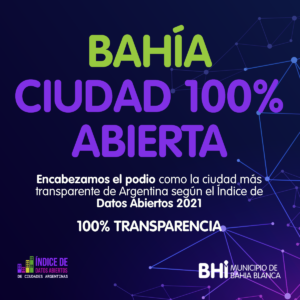 Bahía Blanca compartió el primer lugar en el Índice de Datos Abiertos de Ciudades Argentinas con Mar del Plata y Crespo