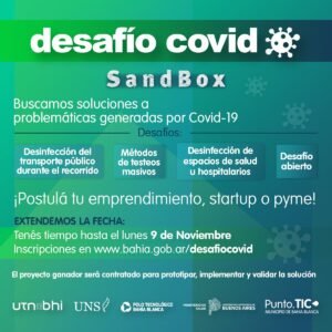 Bahía Blanca convoca emprendimientos para presentar soluciones innovadoras contra COVID-19 hasta el lunes.