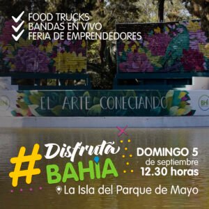 Nueva edición del festival Disfrutá Bahía el domingo 5/9 en la isla del Parque de Mayo desde las 12:30 hs. Se presentarán las bandas Queen Rocks y Grupo Star