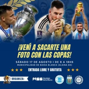 Exhibición gratuita de las copas del Mundo en el palacio municipal el sábado 17.