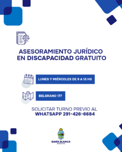 La municipalidad brinda asesoramiento jurídico gratuito en discapacidad con turnos los lunes y miércoles.