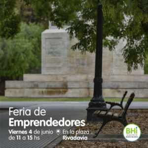 Se realizará una feria de emprendedores en plaza Rivadavia este viernes de 11 a 15 horas