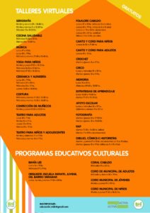 La municipalidad ofrece una variada propuesta de talleres educativos culturales incluyendo serigrafía