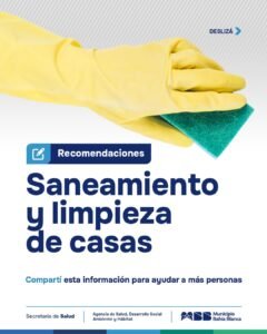 Guía de saneamiento y limpieza segura de viviendas afectadas por el temporal del 7 de marzo.