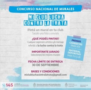 Mañana vence la convocatoria para el concurso nacional de murales 'Mi Club Lucha Contra la Trata'