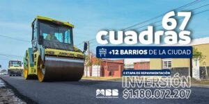 Municipio ejecuta segunda etapa repavimentación: 67 cuadras en 11 barrios con inversión de $1.180 millones.