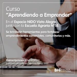 Se abre preinscripción para el curso Aprendiendo a emprender en el espacio NIDO de Vista Alegre