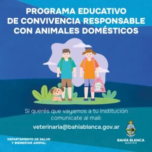 La Municipalidad ofrece charlas educativas sobre convivencia responsable con animales domésticos en escuelas locales.