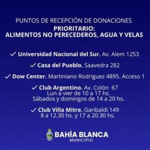 Se habilitan puntos de donación de alimentos no perecederos