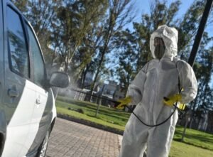 Bahía Blanca ofrece sanitización gratuita para taxis y remises en dos parques.