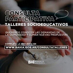 Hasta mañana está disponible la consulta participativa sobre talleres socioeducativos que se dictan en distintos puntos de la ciudad. La encuesta permite a la comunidad expresar demandas y propuestas en categorías para niñez