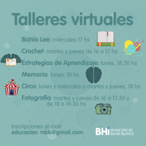 El municipio ofrece talleres virtuales gratuitos de educación y capacitación: Bahía Lee (miércoles 17 hs)