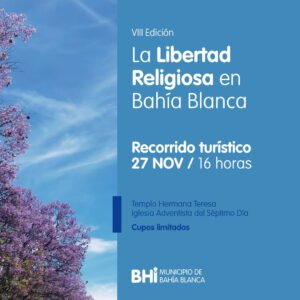 La Dirección de Turismo organiza una nueva edición del Circuito La Libertad Religiosa en Bahía Blanca. El bus turístico saldrá el sábado a las 16 hs desde Alsina 37 visitando templos y iglesias locales. Se requiere inscripción previa.