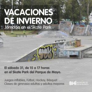 El Skate Park del parque de Mayo albergará una jornada de actividades recreativas y deportivas mañana de 15 a 17 hs