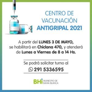 Se habilitó un nuevo centro de vacunación antigripal en Chiclana 470 (lunes a viernes