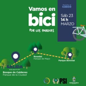 Salida en bici el 21 de marzo por los bosques de Bahía Blanca. Recorrido de 9 km.